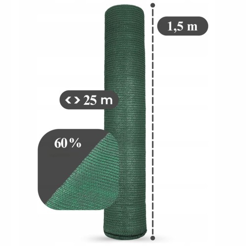 Siatka cieniująca Real Garden 1,5x25 m zielona 60 g/m² UV