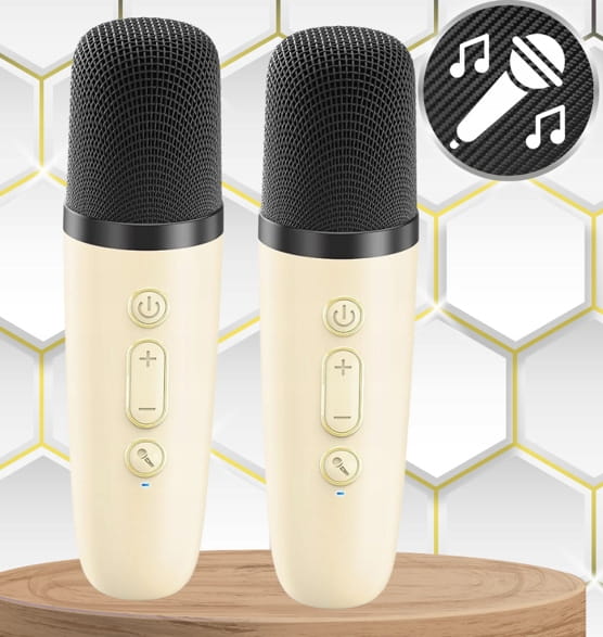 ZESTAW KARAOKE 2 MIKROFONY + GŁOŚNIK BEZPRZEWODOWY BLUETOOTH SUPER DŹWIĘK