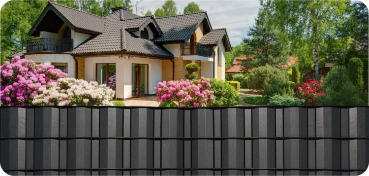 TAŚMA OGRODZENIOWA ANTRACYT 19x35m OSŁONA NA OGRODZENIA PANELOWE PŁOT + UV