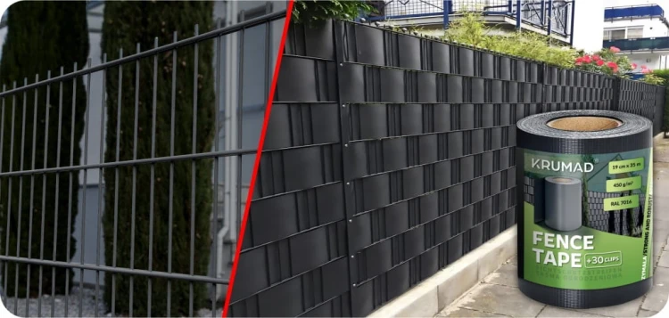 TAŚMA OGRODZENIOWA ANTRACYT 19x35m OSŁONA NA OGRODZENIA PANELOWE PŁOT + UV