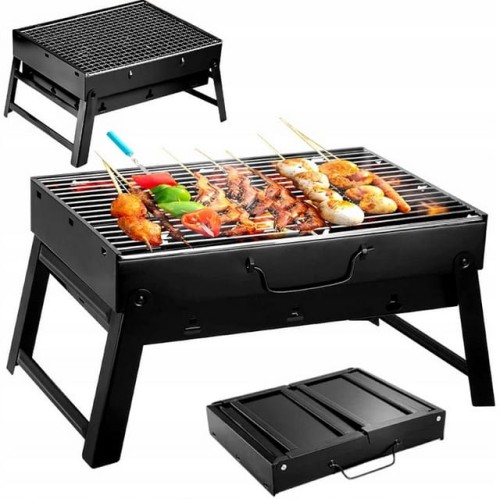 GRILL SKŁADANY TURYSTYCZNY WALIZKA PRZENOŚNY WĘGLOWY BBQ