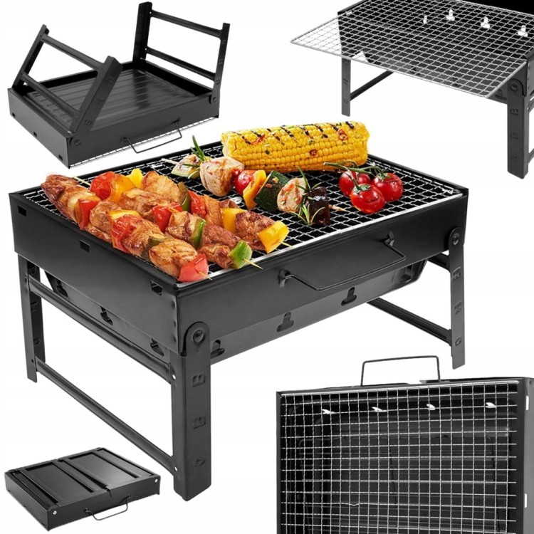 GRILL SKŁADANY TURYSTYCZNY WALIZKA PRZENOŚNY WĘGLOWY BBQ