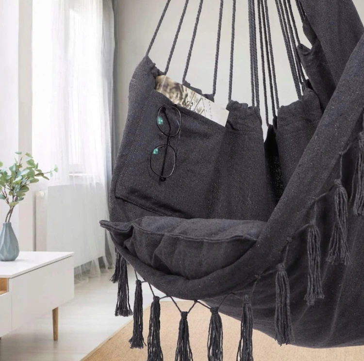 FOTEL WISZĄCY KRZESŁO BRAZYLIJSKIE HUŚTAWKA HAMAK OGRODOWY NA BALKON BOHO