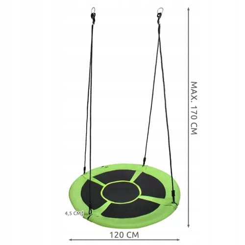 HUŚTAWKA OGRODOWA DLA DZIECI BOCIANIE GNIAZDO FOTEL WISZĄCY 120 CM DUŻA XL