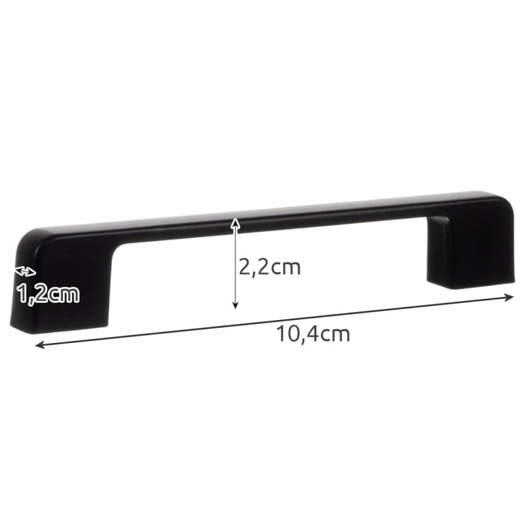 Uchwyt meblowy reling czarny matowe 10,4 x 2,2 x 1,2 cm 10 SZT