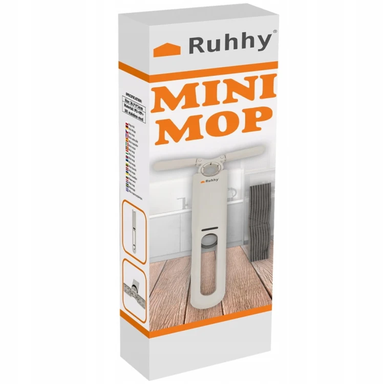 Mop płaski Ruhhy Ręczny Mop do Mycia i Ścierania 14,5 cm