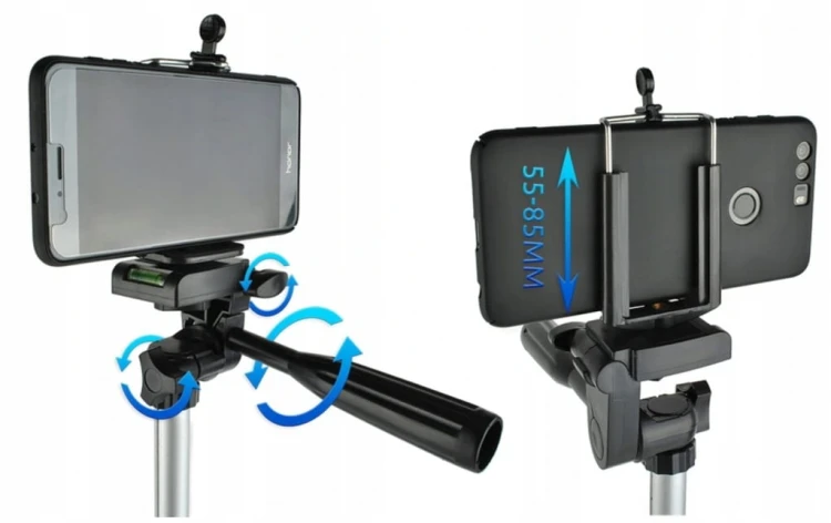Statyw 133cm + Pilot Uchwyt na Telefon Kamerę Aparat Zestaw 4w1 Tripod