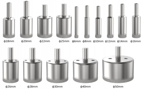 OTWORNICE DIAMENTOWE DO GRESU PŁYTEK SZKŁA KORONKI ZESTAW 15 SZT 6 - 50 mm
