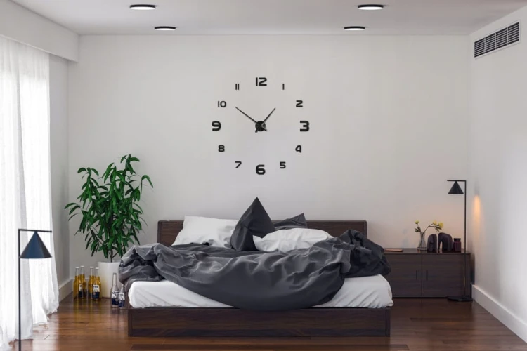 NOWOCZESNY ZEGAR ŚCIENNY 3D NAKLEJANY DIY 70-130CM