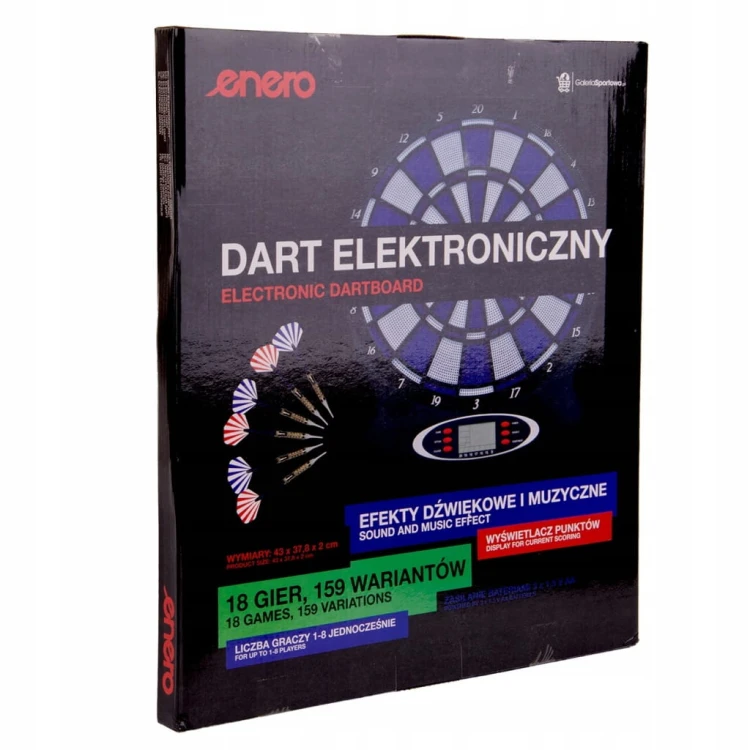 ELEKTRONICZNA TARCZA DART DO GRY RZUTKI LOTKI TABLICA + 6 RZUTEK ZESTAW XL