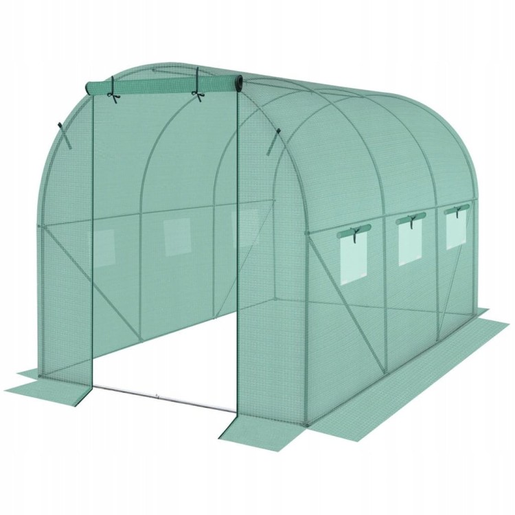 TUNEL FOLIOWY OGRODOWY SZKLARNIA ZE STELAŻEM 2x3m FOLIAK NAMIOT 6m² ZIELONY