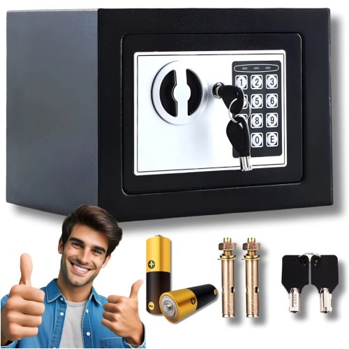 SEJF DOMOWY MEBLOWY KASETKA NA PIENIĄDZE ZAMEK ELEKTRONICZNY SZYFR KOD PIN