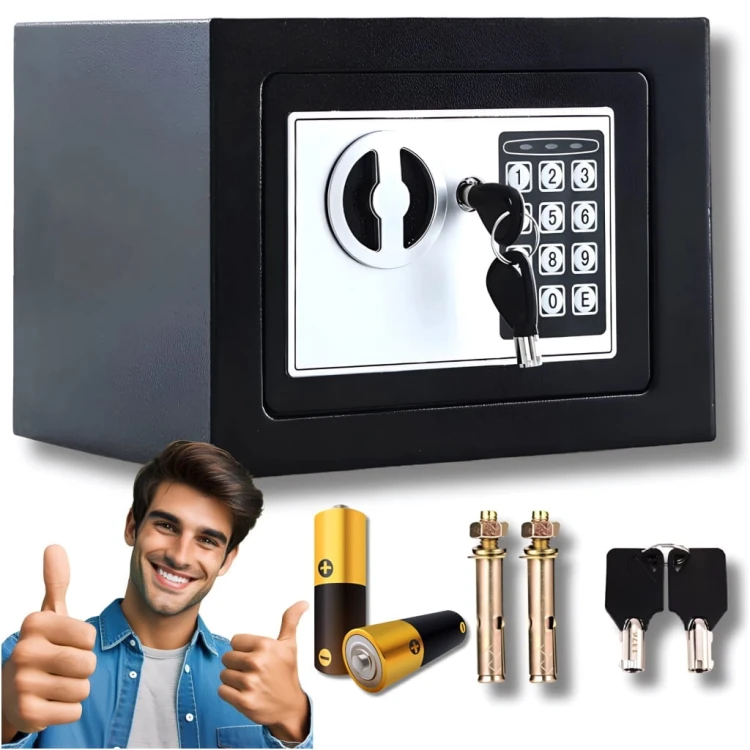 SEJF DOMOWY MEBLOWY KASETKA NA PIENIĄDZE ZAMEK ELEKTRONICZNY SZYFR KOD PIN