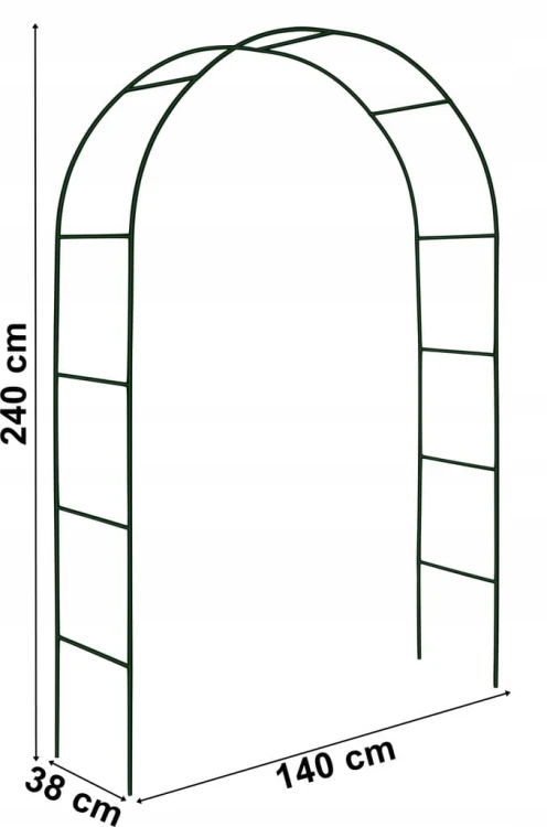 PERGOLA OGRODOWA ŁUK NA RÓŻE KWIATY METALOWA DEKORACYJNA 240 cm