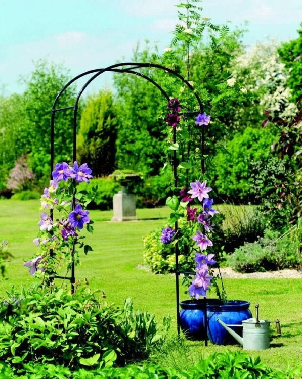 PERGOLA OGRODOWA ŁUK NA RÓŻE KWIATY METALOWA DEKORACYJNA 240 cm