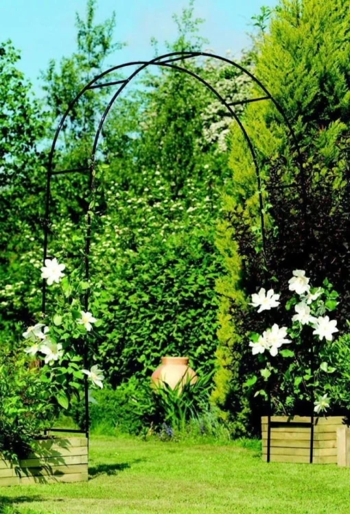 PERGOLA OGRODOWA ŁUK NA RÓŻE KWIATY METALOWA DEKORACYJNA 240 cm