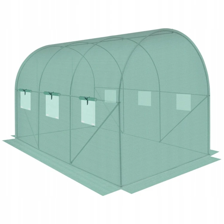 TUNEL FOLIOWY OGRODOWY SZKLARNIA ZE STELAŻEM 2x3m FOLIAK NAMIOT 6m² ZIELONY