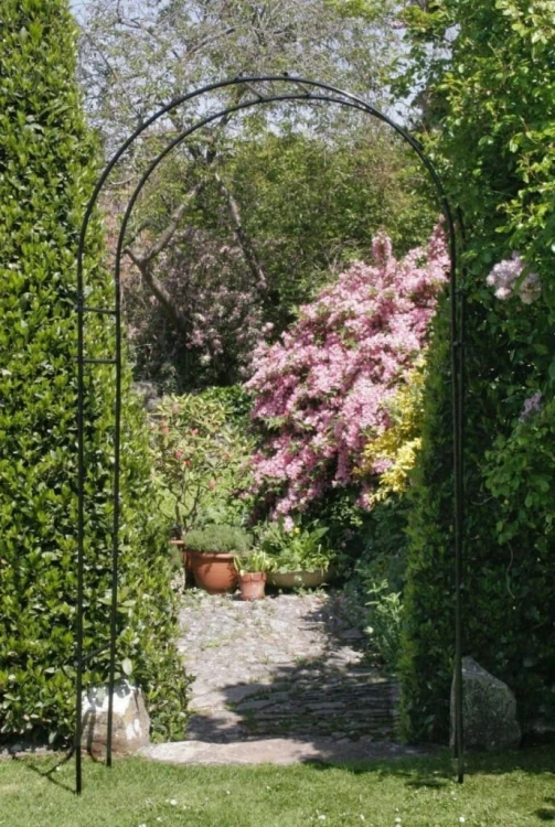 PERGOLA OGRODOWA ŁUK NA RÓŻE KWIATY METALOWA DEKORACYJNA 240 cm