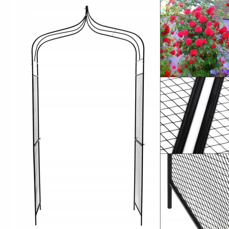 PERGOLA OGRODOWA ŁUK NA RÓŻE KWIATY METALOWA DEKORACYJNA 240 cm