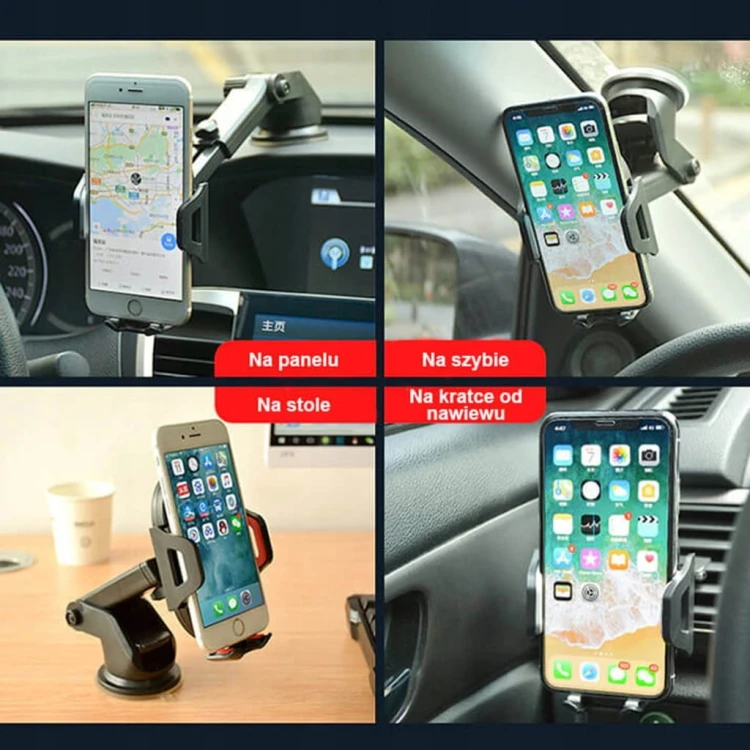 UCHWYT DO SAMOCHODU NA TELEFON SZYBĘ DESKĘ KOKPIT SAMOCHODOWY HOLDER MOCNY
