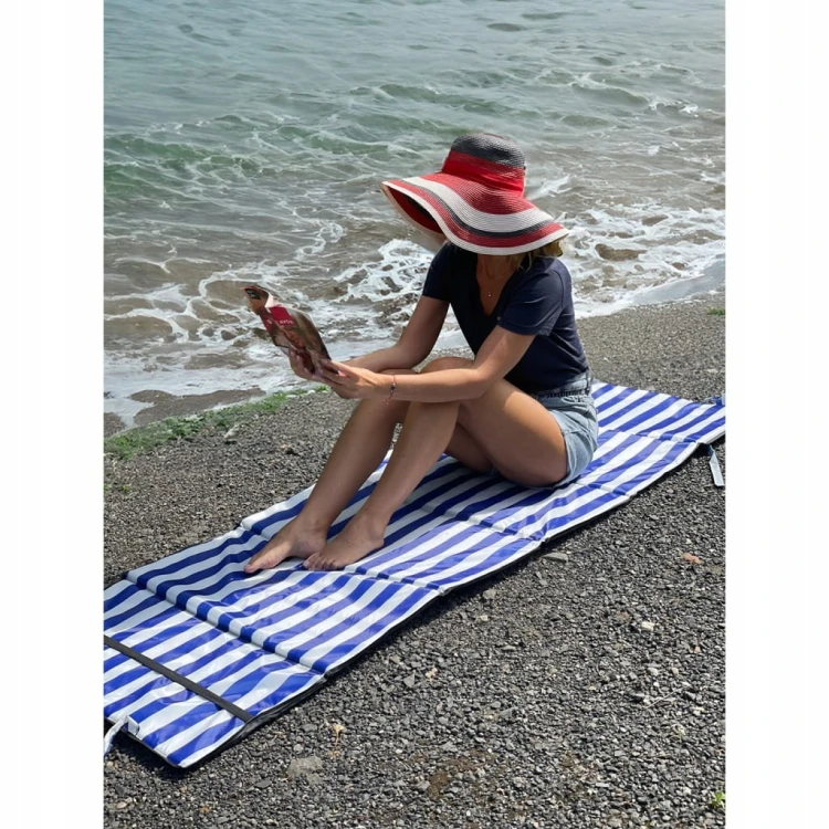 MATA PLAŻOWA NA PLAŻE KAMIENISTE GRUBA DUŻA XXL KOC PLAŻOWY SKŁADANA 190CM