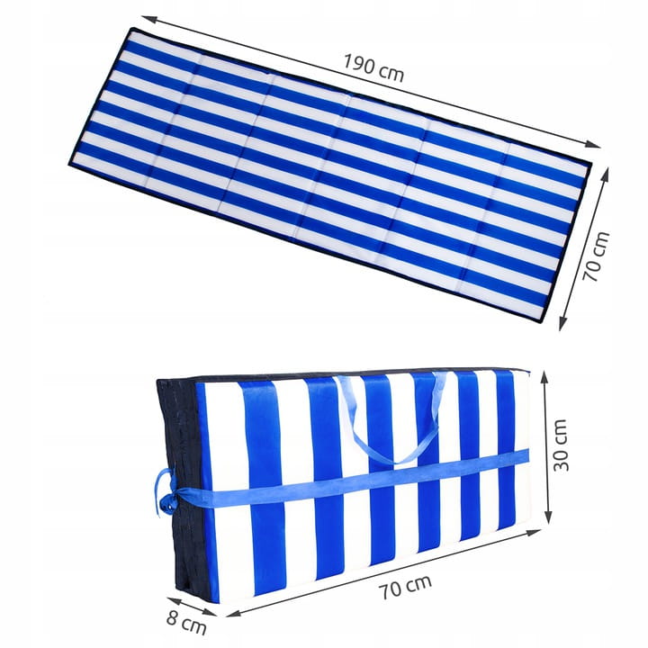 MATA PLAŻOWA NA PLAŻE KAMIENISTE GRUBA DUŻA XXL KOC PLAŻOWY SKŁADANA 190CM