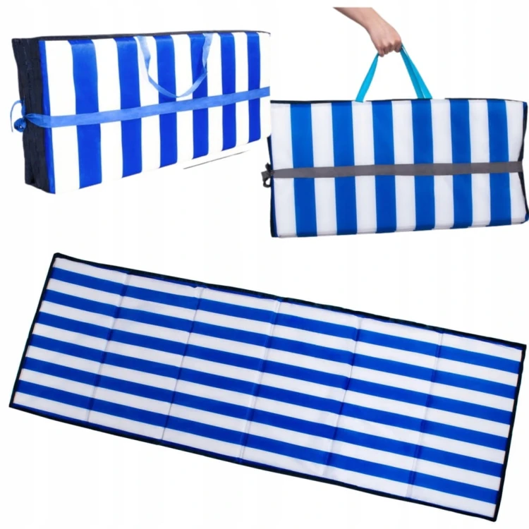MATA PLAŻOWA NA PLAŻE KAMIENISTE GRUBA DUŻA XXL KOC PLAŻOWY SKŁADANA 190CM