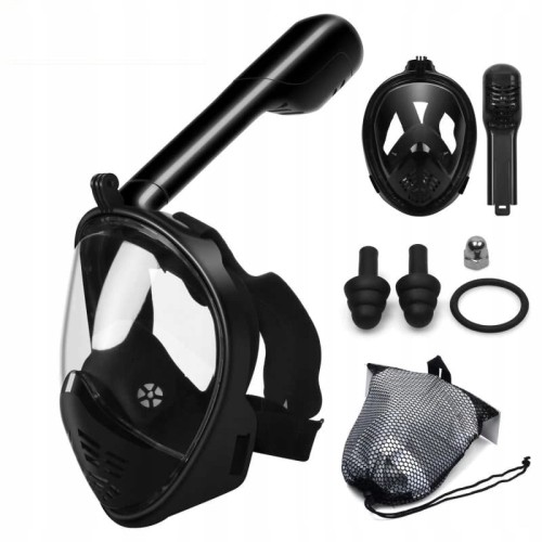 MASKA DO NURKOWANIA PEŁNOTWARZOWA DO SNORKELINGU NURKOWANIE CZARNY L/XL