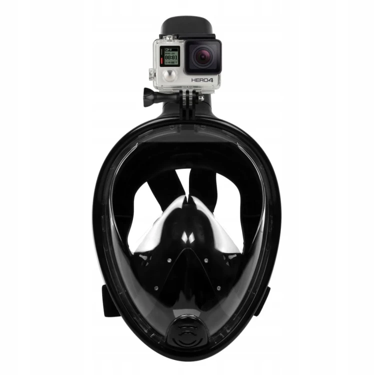 MASKA DO NURKOWANIA PEŁNOTWARZOWA DO SNORKELINGU NURKOWANIE CZARNY L/XL