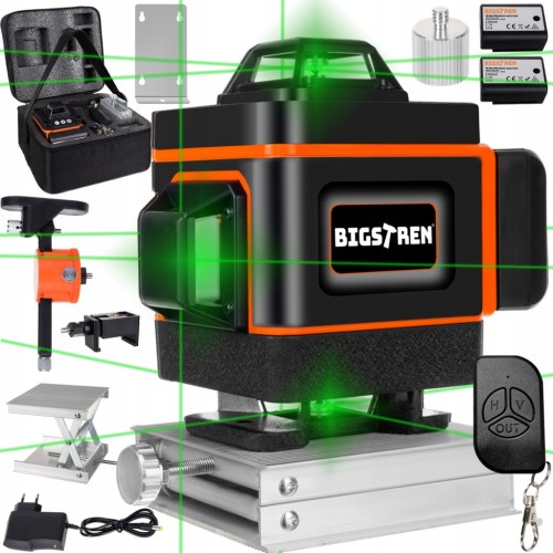 POZIOMICA LASEROWA KRZYŻOWA SAMOPOZIOMUJĄCA PŁASZCZYZNOWA LASER 4D 360 °