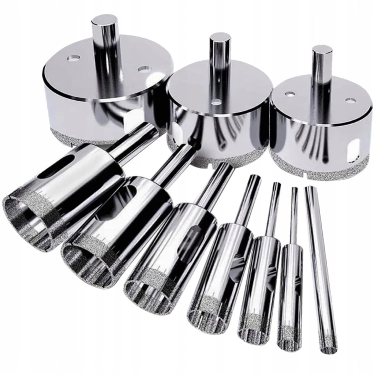 OTWORNICE DIAMENTOWE DO GRESU PŁYTEK SZKŁA KORONKI ZESTAW 10 SZT 6 - 68 mm