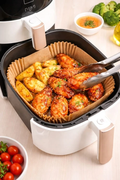 300 x WKŁAD PAPIEROWY AIR FRYER FOREMKI TACKI DO FRYTKOWNICY BEZTŁUSZCZOWEJ