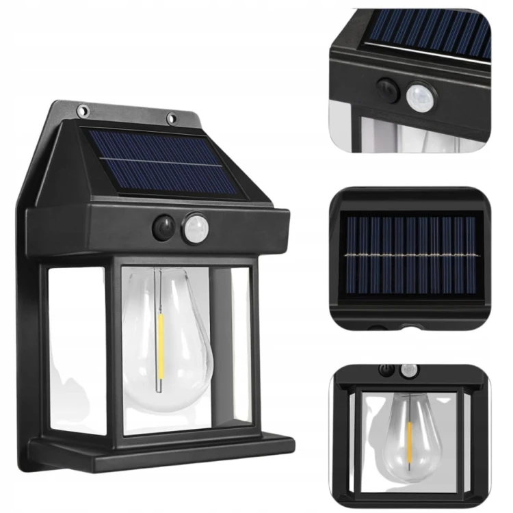 LAMPA SOLARNA OGRODOWA KINKIET ELEWACYJNY OGRÓD LED CZUJNIK RUCHU ZMIERZCHU