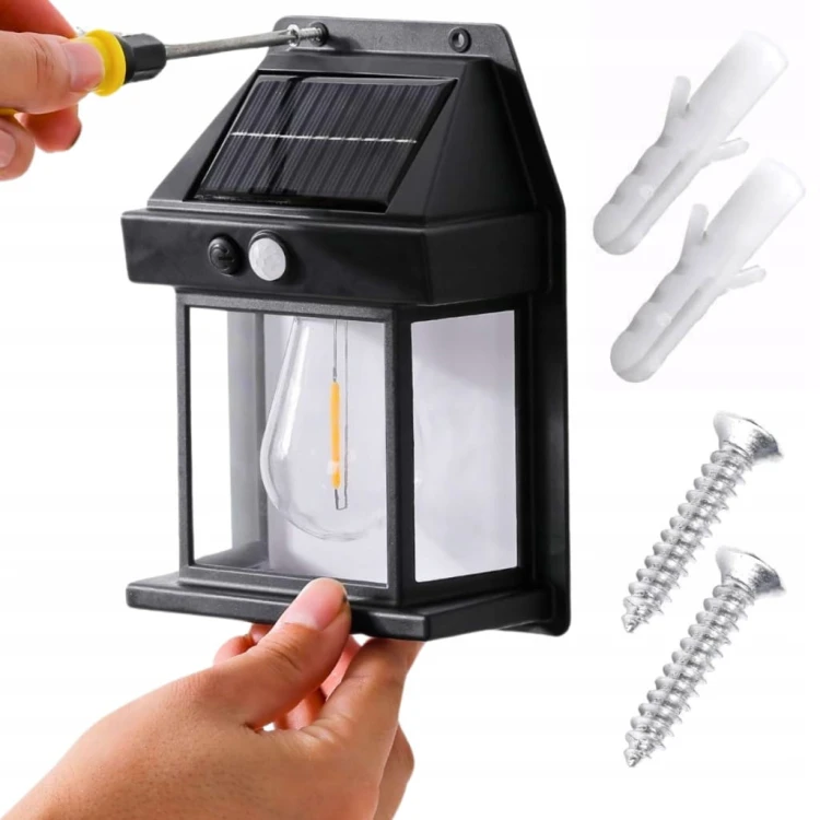 LAMPA SOLARNA OGRODOWA KINKIET ELEWACYJNY OGRÓD LED CZUJNIK RUCHU ZMIERZCHU
