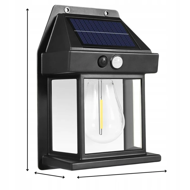 LAMPA SOLARNA OGRODOWA KINKIET ELEWACYJNY OGRÓD LED CZUJNIK RUCHU ZMIERZCHU