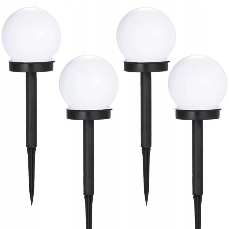 12x KULA SOLARNA LAMPA LED OGRODOWA WBIJANA BIAŁA 36CM KULE OGRODOWE LAMPKI