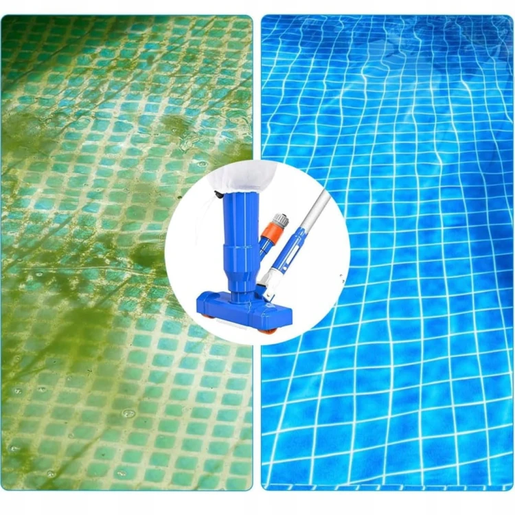 ZESTAW BASENOWY ODKURZACZ DO CZYSZCZENIA DNA BASENU JACUZZI SIATKA +KIJ 4W1