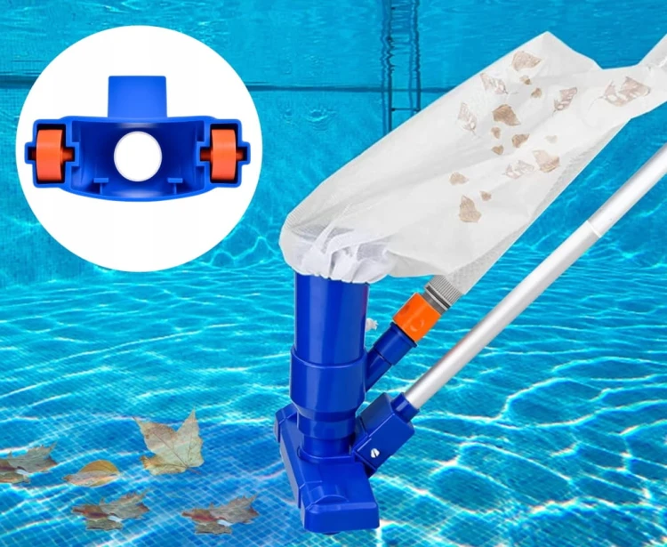 ZESTAW BASENOWY ODKURZACZ DO CZYSZCZENIA DNA BASENU JACUZZI SIATKA +KIJ 4W1