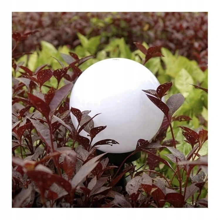 6x KULA SOLARNA LAMPA LED OGRODOWA WBIJANA BIAŁA 36 CM KULE OGRODOWE LAMPKI