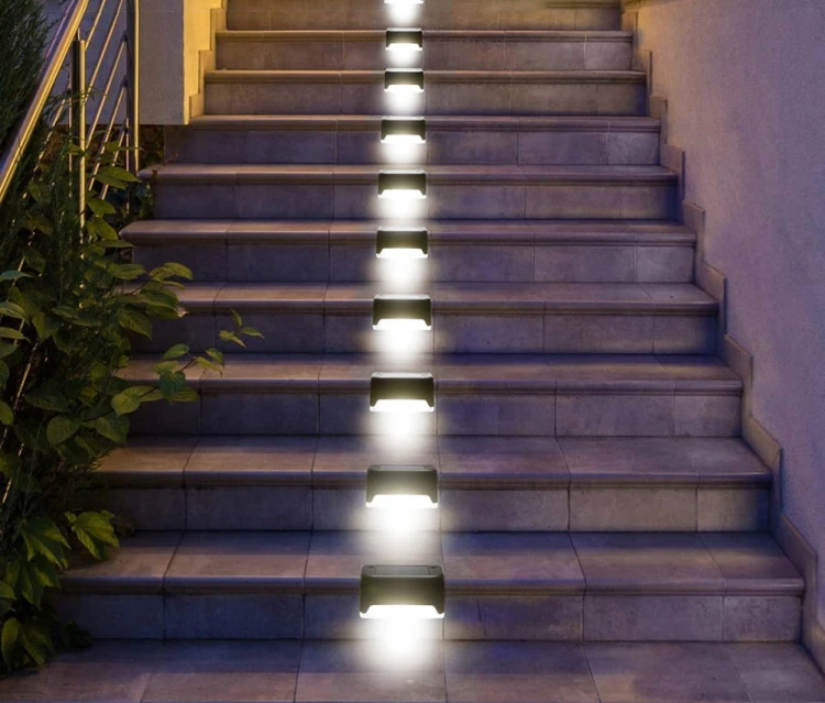 8x LAMPA SOLARNA NA SCHODY LAMPKI OGRODOWE LED SCHODOWE NA TARAS ZEWNĘTRZNE