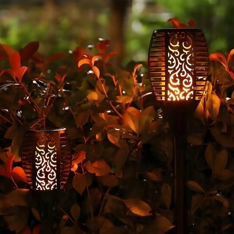 LAMPA SOLARNA OGRODOWA LED POCHODNIA PŁOMIEŃ OGIEŃ LAMPKI SOLARNE 6 SZTUK