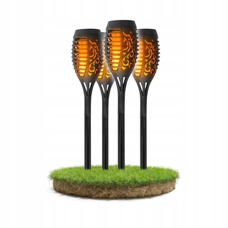 LAMPA SOLARNA OGRODOWA LED POCHODNIA PŁOMIEŃ OGIEŃ LAMPKI SOLARNE 6 SZTUK