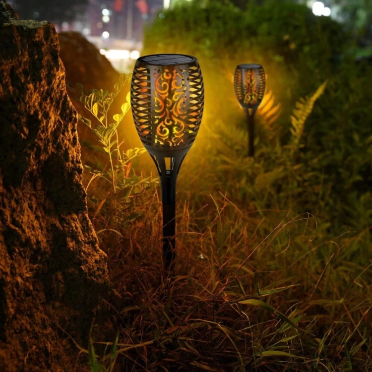 LAMPA SOLARNA OGRODOWA LED POCHODNIA PŁOMIEŃ OGIEŃ LAMPKI SOLARNE 6 SZTUK