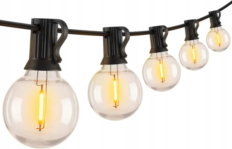 GIRLANDA LED OGRODOWA NA LAMPKI ŚWIETLNA ŻARÓWKA WODOSZCZELNA ŁAŃCUCH 20 M