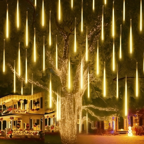 LAMPKI ZEWNĘTRZNE SOPLE LED 480 50CM x10 PADAJĄCY ŚNIEG METEORY KURTYNA