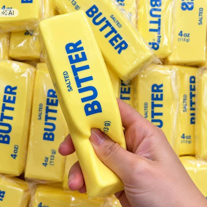GNIOTEK ANTYSTRESOWY MASŁO MASEŁKO BUTTER KOSTKA MASŁA ZABAWKA SENSORYCZNA