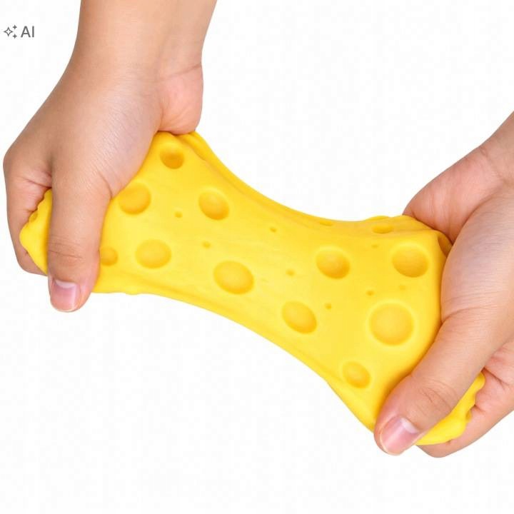 Gniotek Kostka Sera 5 cm Squishy Wazelinowy Antystresowy Sensoryczny Ser