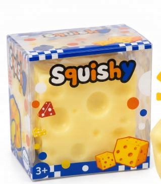 Gniotek Kostka Sera 5 cm Squishy Wazelinowy Antystresowy Sensoryczny Ser