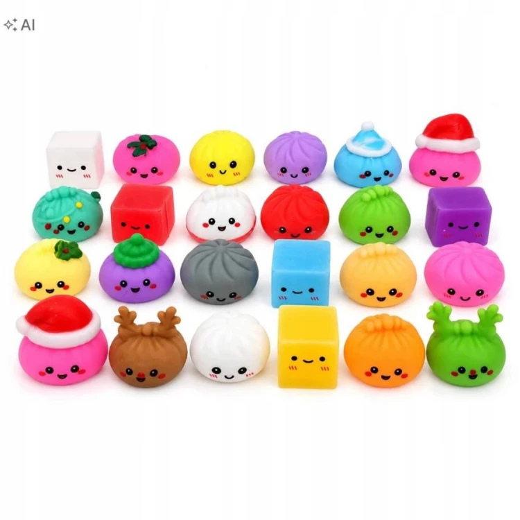 KALENDARZ ADWENTOWY SQUISHY 24 GNIOTKI DUMPLING ZABAWKI PREZENT ŚWIĘTA