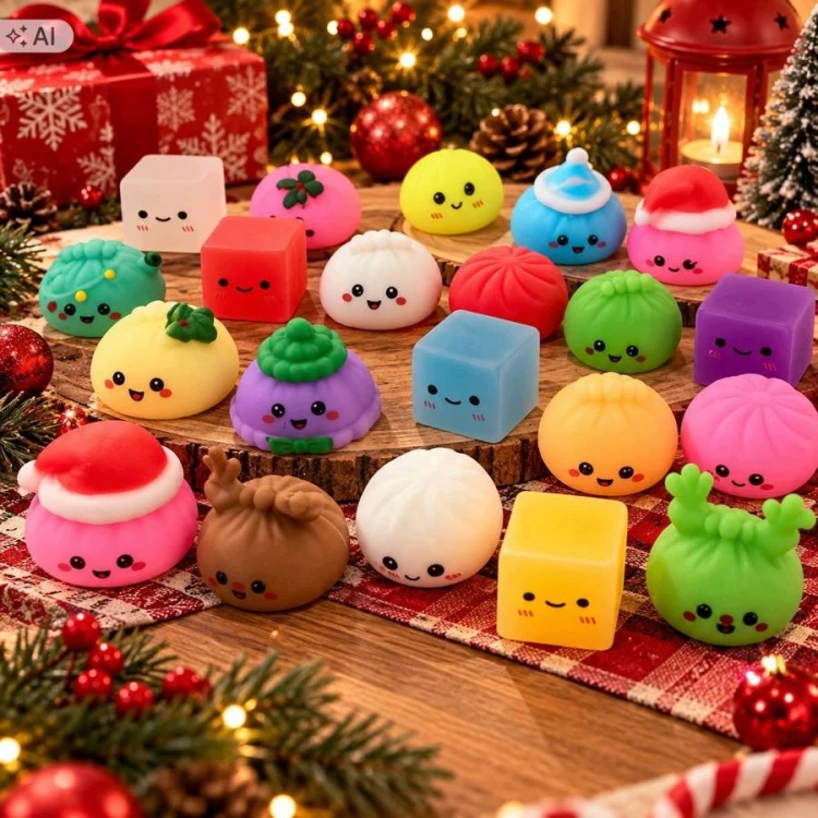 KALENDARZ ADWENTOWY SQUISHY 24 GNIOTKI DUMPLING ZABAWKI PREZENT ŚWIĘTA